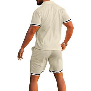 Vente en gros personnalisé Ensemble polo d'été à manches courtes pour hommes de qualité supérieure Ensemble de survêtements de sport Ensemble 2 pièces court d'été pour hommes - Product Image 2
