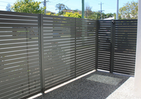 Clôture décorative en aluminium au design moderne, profil de confidentialité élégant, clôture à lattes horizontales de 6 pieds, écologique, modélisation 3D