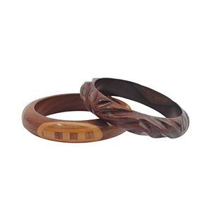 Brazalete de madera pulido brillante para mujer, conjunto de 2 piezas, productos superventas y brazalete de madera de alta calidad - Product Image 2