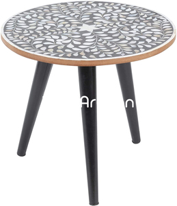 Taburete de Madera Artesanal BALA ARTISAN, Silla Rústica Hecha a Mano, Taburete Decorativo de la India, Perfecto como Soporte para Plantas o Mesa Auxiliar - Product Image 5