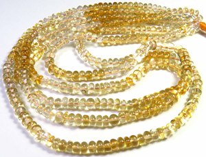 Cuentas de Citrino Amarillo Pulido en Forma de Rondel de 5 mm, Collar de Gemas Naturales Suaves de Alta Calidad de 16 Pulgadas - Product Image 3