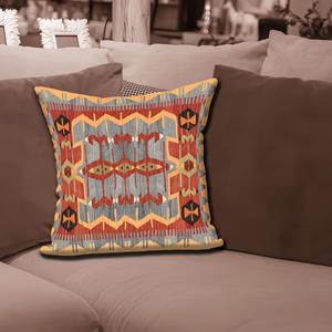 Cojín con Estampado Floral Bohemio, Diseño Vibrante de Kilim para Decoración del Hogar, 16"x16" - 40x40 cm - Product Image 1