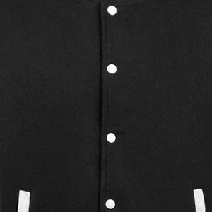 Chaquetas Varsity Clásicas Premium para Hombre, Personalizadas MARUF MFG CO, con Botones a Presión, Estilo Vintage, con Letras, Cuello Alto de Lana, en Blanco y Negro - Product Image 6