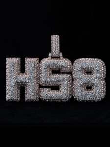 Pendentif personnalisé en lettres 3D, bijoux hip-hop, pendentif en moissanite glacé, pendentif en argent 925, pendentif en moissanite pour homme, bijoux de rappeur - Product Image 6