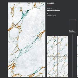 Carreaux de sol et de mur en porcelaine rectifiés 600x1200, aspect marbre sans joint, pour les espaces intérieurs modernes - Product Image 1
