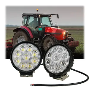 5 Inch 9pcs 27W 2700lms Round Flood Beam Off Road Lights LED Work Light for ATV Truck Boat Tractor