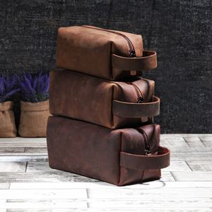 Genuine Leather Cosmetic <b>Bag</b> Tolletry Water Proof Toiletry Saffiano Leather Case Pouch Toiletry <b>Bag</b> Custom Logo Cosmetic <b>Bag</b> - Product Image 6