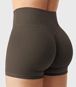 <b>Women</b> Breathable Hot <b>Biker</b> <b>Shorts</b> with Pockets Mid Waist Tummy Control 100% Cotton Workout Yoga Athletic Gym - Product Image 5