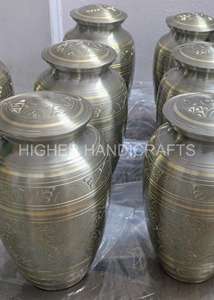 Urnas de cremación clásicas con acabado de mármol blanco para cenizas humanas, urnas funerarias para adultos de aluminio y metal, suministros al por mayor de La India - Product Image 5