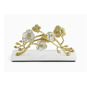 Servilletero Multifuncional de Latón con Diseño Floral Personalizado, Decoración de Mesa para Restaurante y Cocina - Product Image 1