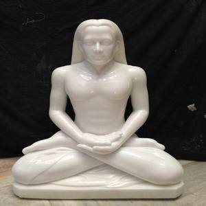 Elegante Estatua de Mármol Hecha a Mano, Mahavataar Babaji Kriya Yog, Deidad Hindú, Escultura Tradicional India, para Interiores, Jardín, Templo, Prabhat - Product Image 2