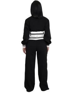 ชุดสองชิ้นกางเกงขาบานสีแบบสองชิ้นกางเกงขาบานสีตัดกันแบบประกบโลโก้ตามสั่ง - Product Image 5