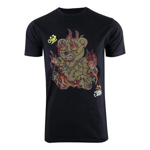 T-shirts en strass de qualité supérieure en gros pour hommes, matière en coton, tricoté, vêtements décontractés, t-shirt en strass pour hommes - Product Image 2