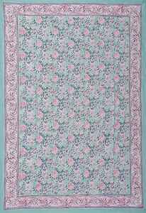 New Arrival Indian New Design Handmade Block Printed <b>Embroidered</b> Floral Bale Cotton <b>Tablecloth</b> for Sale - Product Image 3