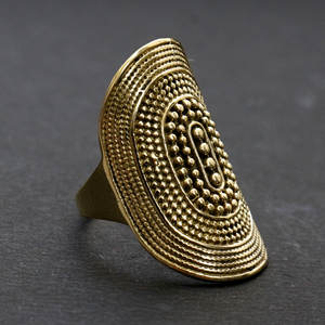 แหวนแมนดาลาชุบทอง18K ปรับได้แหวนวินเทจเครื่องประดับทองเหลืองตามสั่งสำหรับผู้หญิงการหมั้นแฟชั่นชุดปาร์ตี้อินเทรนด์ - Product Image 3