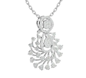 Pendentif Moissanite poire et forme ronde Pendentif en argent sterling Moissanite personnalisé et autres bijoux en diamant - Product Image 1