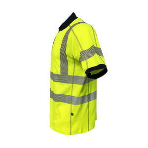 Personnalisé Hommes Haute Visibilité Réfléchissant pour Polo Manches Courtes Maillot Solide Haute Visibilité Sécurité Vêtements de Travail Uniforme Brodé - Product Image 3