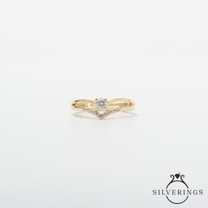 Anillo Solitario de Plata de Ley 925 con Circonita, Diseño Geométrico, Bañado en Rodio, Estilo Hip-Hop, para Compromiso - Product Image 2