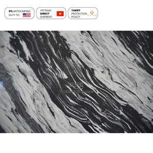 Vietnam Lower Tariff Artificial Quartz Stone Dining <b>Table</b> Top Knocks Resistance Black Wood Grain Surface Premium Dining <b>Table</b> - Product Image 5