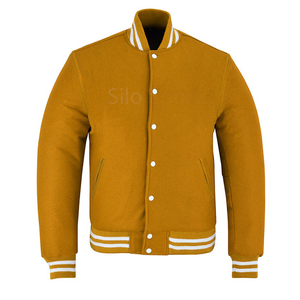 เสื้อแจ็กเก็ตเบสบอลผ้าวูลสีกรมท่าสำหรับผู้ชายคอปกตั้งสไตล์สตรีทแบบตัวหนังสือสำหรับฤดูหนาว - Product Image 3