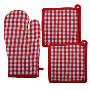 100% Cotton <b>Oven</b> Mitts with Silicone Strip Green Pot Holders for Cooking Microwave Baking Home Food Protection for Restaurants - Product Image 2