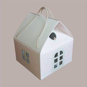 Casa de cartón Rosa Panettone baja de 1kg, caja de regalo de 5 piezas con cordones, 245x245H150mm para suministros de vacaciones de Navidad - Product Image 4