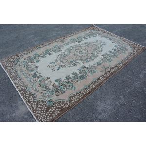 Vintage Large Rug, 5.7x9.7 ft Turkish Rug, <b>Brown</b> Oriental <b>Wool</b> Rug - Product Image 3