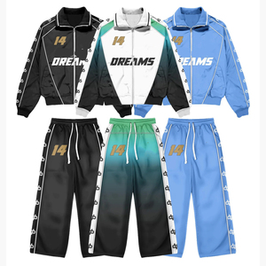 2026 Winter Casual Solid Blank Customized <b>Embroidery</b> Logo Lightweight Workout Clothing Oversized Tracksuit Nylon Windbreaker <b>Set</b> - Product Image 1
