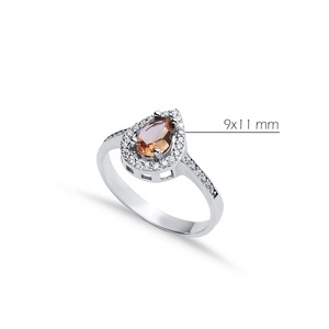 Pear Shape Sultanite <b>Ring</b> Jewelry For Women Baguette Wholesale Turkish Handmade 925 Sterling Silver Jewelry - Product Image 2