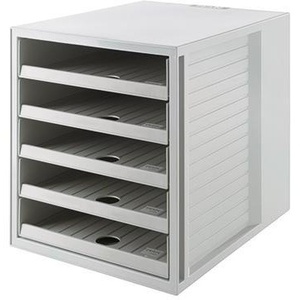 5-<b>Drawer</b> Eco-Grey File Cabinet Set Recycled <b>Plastic</b> HAN KARMA DIN A4/DIN C4 Eco-Friendly - Product Image 1