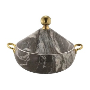 Pot en acier de couleur or fait à la main personnalisé dernière conception chauffe-plats forme casserole chauffe-pot produit en métal de gros - Product Image 4