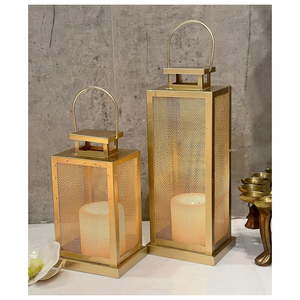 Linterna colgante de metal de estilo marroquí con vidrio transparente y acabado plateado Diseño de puré de forma cuadrada para decoración del hogar - Product Image 3