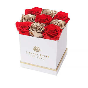 Lennox Eternal Rose Gift Box Large Square Be Mine for Valentine's Day Mother's Day Made of Durable Eternal Flower Material - Product Image 1