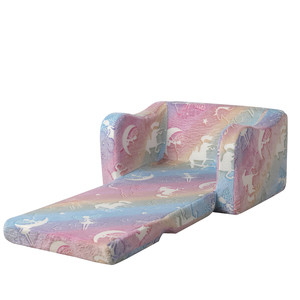 Canapé-lit pour enfants en mousse, chaise haute pour enfants, canapé pour bébé avec velours qui brille dans le noir, chaise pour tout-petits en éponge pour garçons et filles - Product Image 4