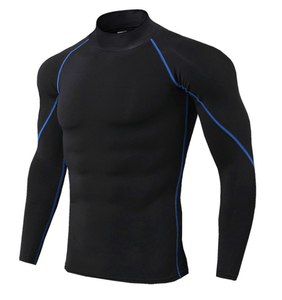 Camiseta Deportiva Unisex de Cuello Alto para Fitness, Manga Larga, Elástica, Transpirable, de Secado Rápido, Cuello Alto, 100% Algodón - Product Image 2