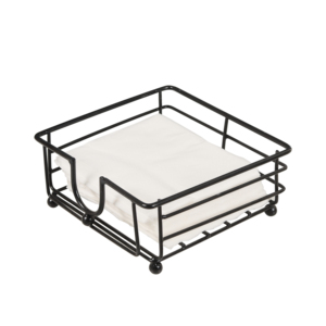 ที่ใส่กระดาษเช็ดปากทรงสี่เหลี่ยมทำมือทันสมัยจากลวดโลหะสีดำ เหมาะสำหรับห้องนั่งเล่นและโต๊ะเครื่องแป้ง - Product Image 2