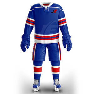 Cómodo uniforme de hockey sobre hielo de tamaño personalizado en stock 100% poliéster hecho uniforme de hockey sobre hielo - Product Image 1