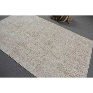 พรมตุรกีโบราณ ขนาด 5x8.3 ฟุต (153x253 ซม.) พรมขนสัตว์สีขาว - Product Image 4