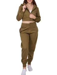 Conjunto de dos piezas de alta calidad para mujer, chándal corto con cremallera personalizado, chándal de alta calidad de fabricante al por mayor, Invierno 2026 - Product Image 3