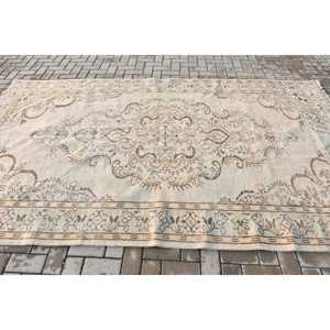 พรมตุรกีขนาด 6.1x10.3 ฟุต พรมวินเทจขนาดใหญ่ พรมสีน้ำตาลเทาล้วน - Product Image 3