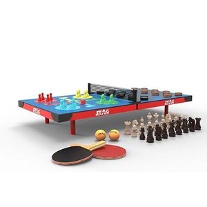 Table de ping-pong compacte et polyvalente Stag Iconic 4-en-1, surface en MDF de 25 mm, pliable pour une utilisation en intérieur, accessoires inclus - Product Image 2