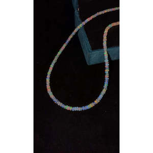 Trendy Ethiopian <b>Opal</b> <b>Necklace</b> 3-4.5 mm Diamond Pearl Stainless Steel Strand Chain for Religious Cute Wedding Party Perfect Gift - Product Image 3