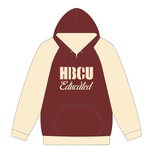 Sudadera con Capucha de Manga Raglán Color Granate, Estilo HBCU, con Bordado Chenille, para Hermandad Griega Delta Divine Nine, Personalizable - Product Image 2