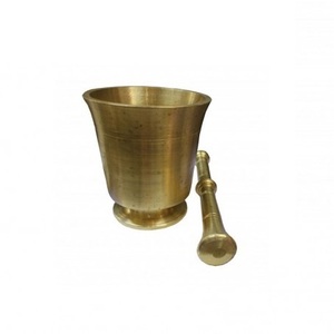 100% mortier et pilon en laiton véritable vente chaude usine broyeur d'ail en laiton de granit naturel au coût le plus bas - Product Image 2
