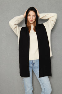 ผ้าพันคอถักแบบมีฮู้ดของผู้หญิงเนื้อผ้านุ่มช่วยให้อบอุ่นมีสไตล์และดูทันสมัยในฤดูใบไม้ร่วงฤดูหนาวบริการ OEM - Product Image 5