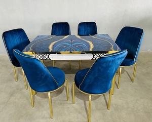 Ensemble de meubles de salle à manger 1 table et 6 chaises modernes et élégants, ajout élégant à la cuisine ou à la villa - Product Image 1