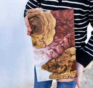 เขียงไม้อะคาเซียทำจากไม้เรซินพร้อมเขียงไม้มะกอกสุดหรูมีร่องออร์แกนิกเครื่องครัว - Product Image 3