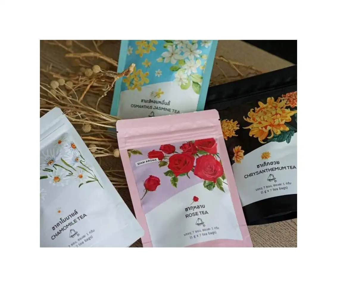 Thai Herbal Tea bag, Organic Rose Tea 1g./sachet (7 Sachets/big bag), Premium Quality Organic Product from Thailand
