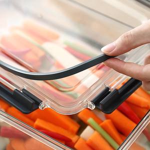 Modern 3-Piece <b>Food</b> <b>Container</b> Set 550ml 1400ml 3000ml Square <b>Pet</b> Injection Leak-Proof Fast Lock Lids Microwave Freezer Safe - Product Image 2