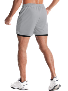 Shorts de sport pour homme, légers, pour musculation, athlétisme, course à pied, entraînement, avec poches zippées et boucle pour serviette - Product Image 5